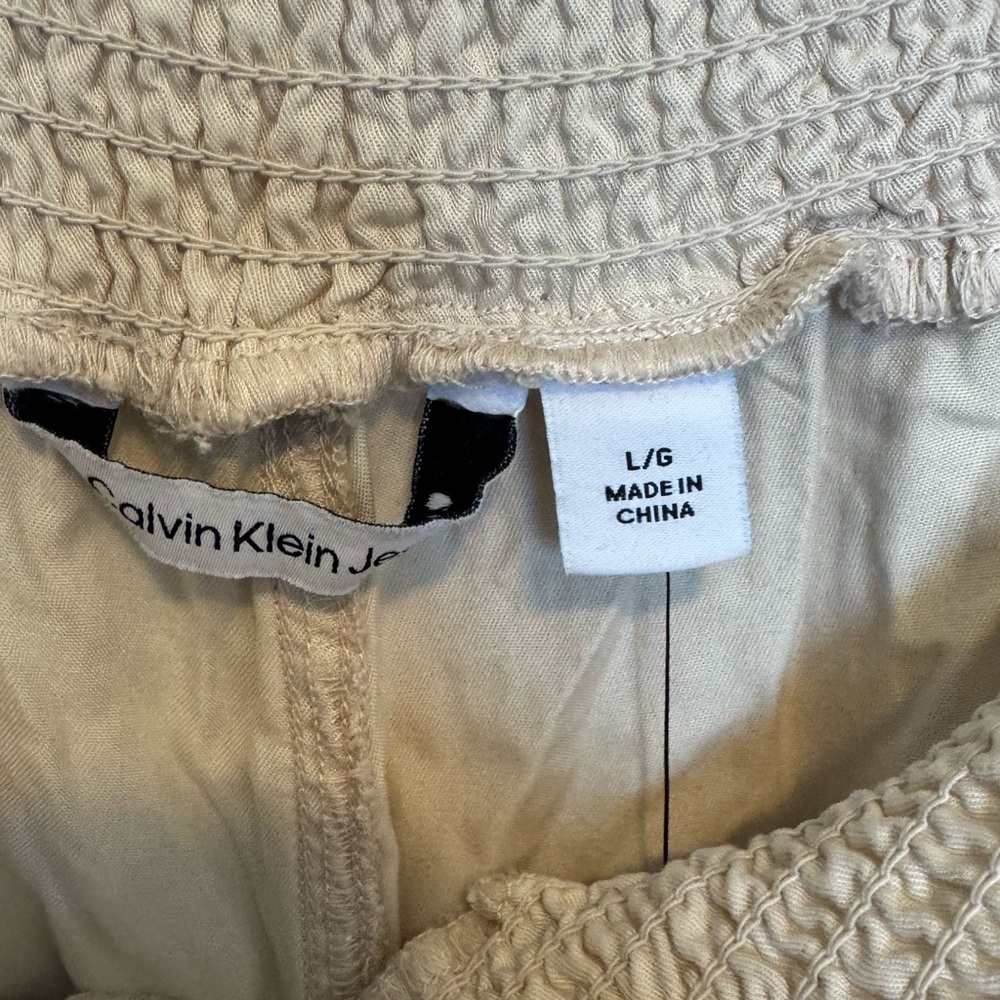 Calvin Klein Women's Cream Wide Leg Pants Tencel Size Large NWT - Picture 5 of 12